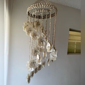 Large vintage seashell hanging wind chime / mobile / chandelier